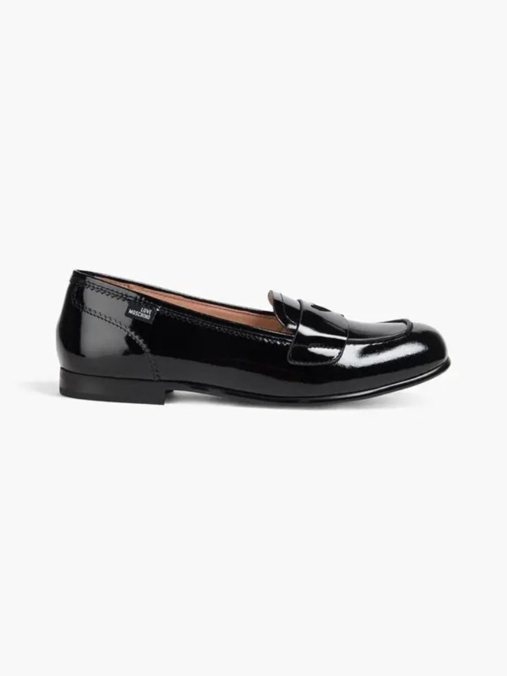 NWT Love Moschino Leather Black loafers Classy with unique heart cutout - Office